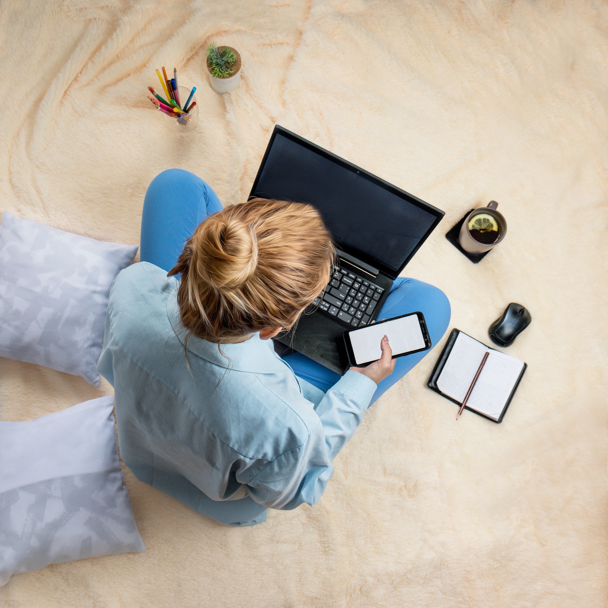 Home freelancing remote work concept laptop smartphone and notebook at home.jpg